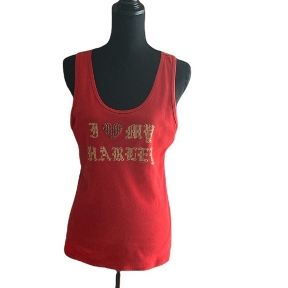 Harley-Davidson Women’s Red Embellished‎ Tank Top Size XL Wytheville Virginia